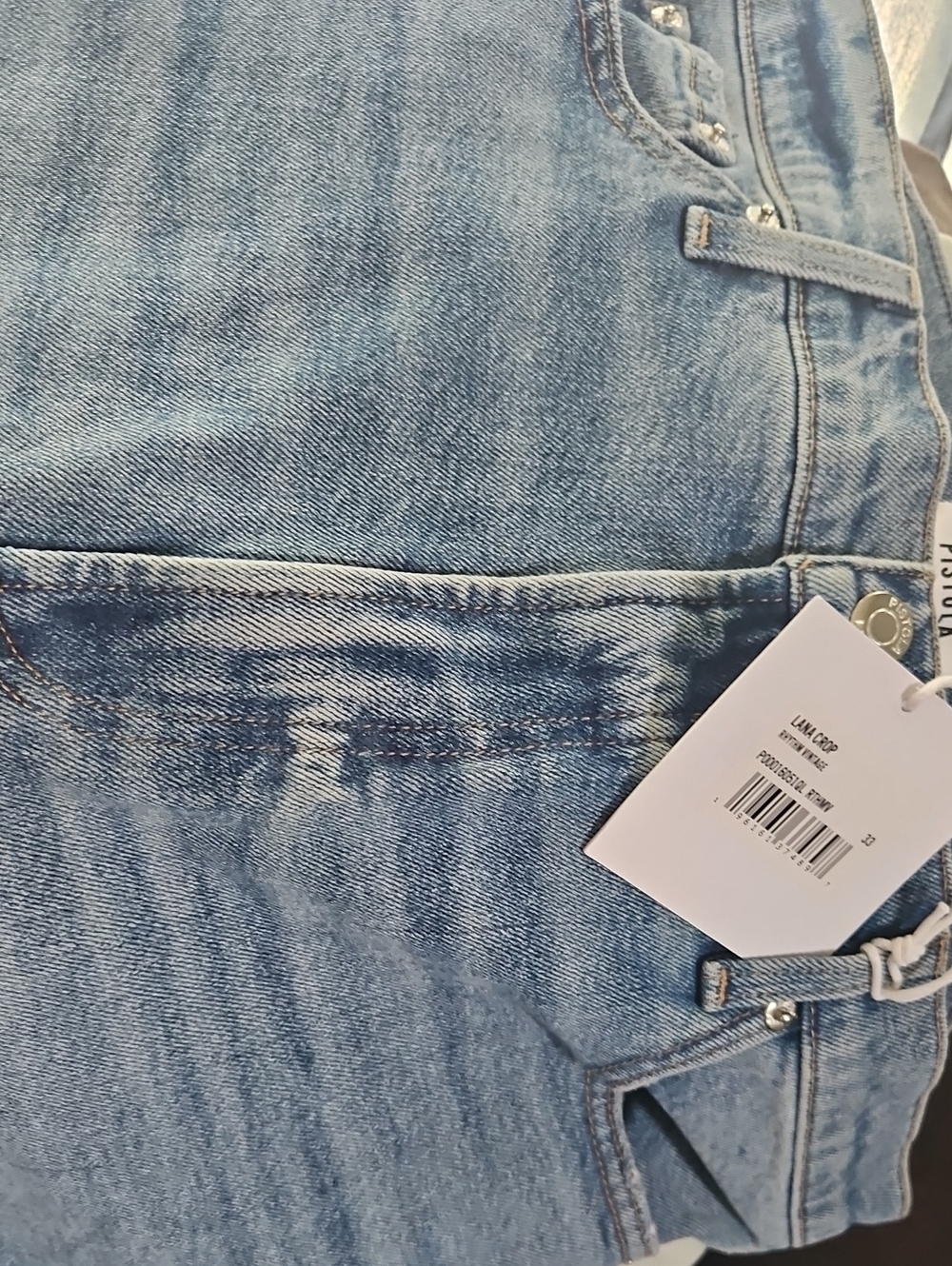 pistola Faded Blue Crop Denim New With Tags  LANA CROP SIZE 33